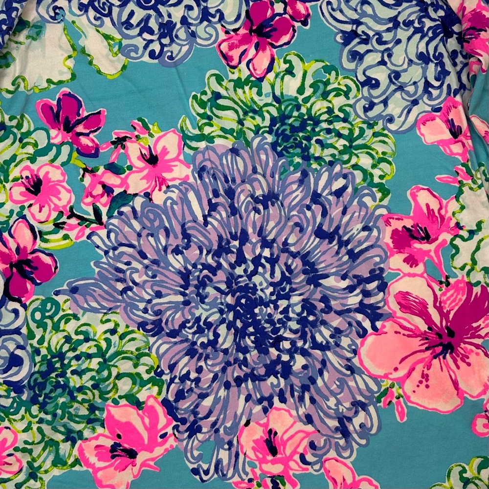 Lilly Pulitzer Floral Tristan Long Sleeve Twisted Keyhole Top Size Small - Picture 7 of 11